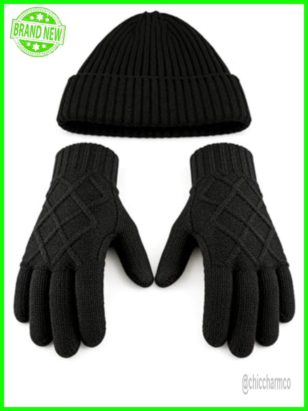 Winter Gloves & Beanie Set - Touchscreen, Fleece Lined
